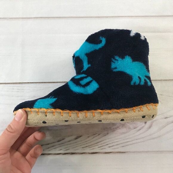 Hatley Kids Baby Dino Silhouettes Fleece Booties Size 1-2 - Picture 3 of 8